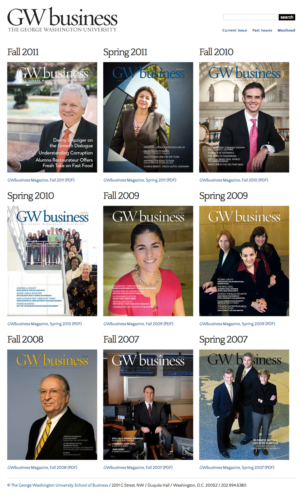 GW Business Archive Page